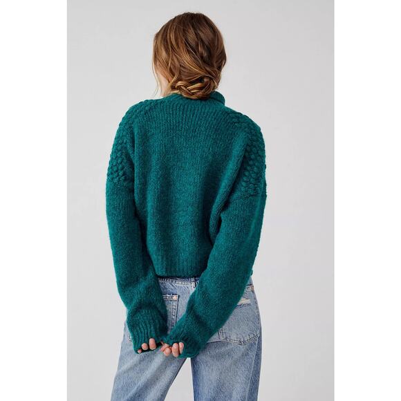 Free People Bradley Textured Pullover Sweater in Alpine Heather, size XL, NWOT - Picture 2 of 13